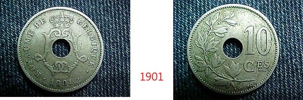 Belgium 10 Centimes 1901