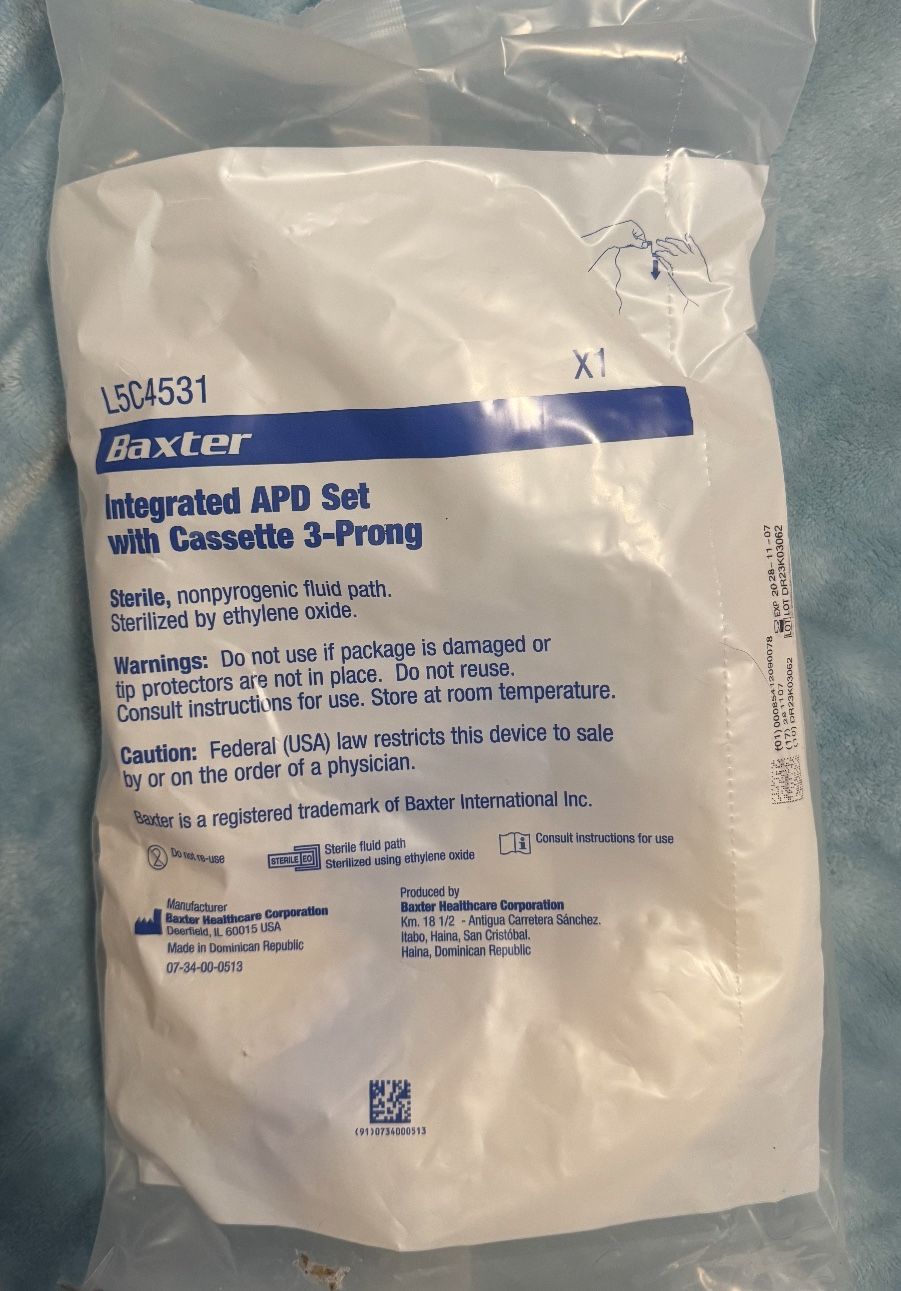 Baxter Integrated APD Set with Cassette 3- Prong L5C4531