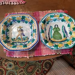 GORKY GONZALEZ MEXICAN MAYOLICA BOWLS PAIR 