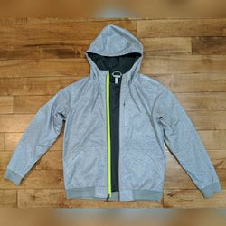 Adidas NEO Full Zip Hooded Sports Jacket Gray Size Medium