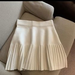 Pleated Mini Skirts Korean Sweet Knitted Skirts Sweet Elastic Waist Ladies Casual Youthful For Women's Clothes Solid Fashion New