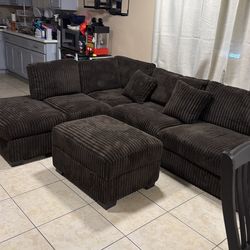 Brown chocolate sectional sofa