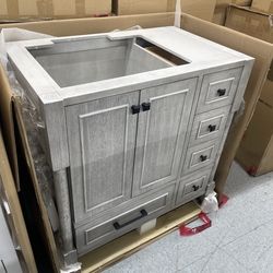 Bathroom vanity cabinet 36” solid mango Quartz top with sink and backsplash