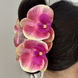 Orchid Flower Hair Claw Clip
