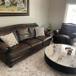 Brown Leather Couches