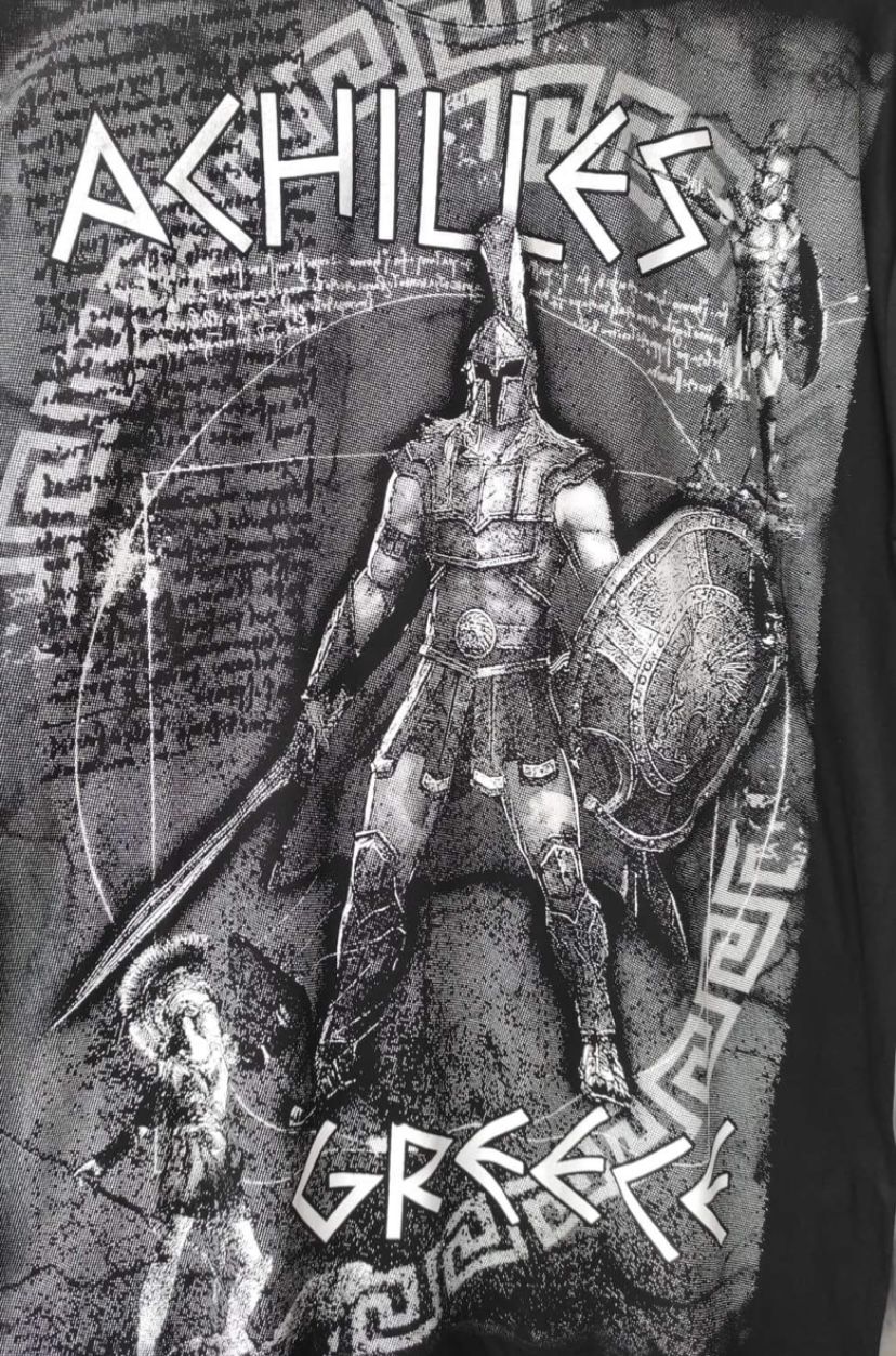 Unisex Made In Greece Greek Achilles Size XL T-Shirt Imported From Greece