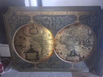 Vintage brass 1964 maps