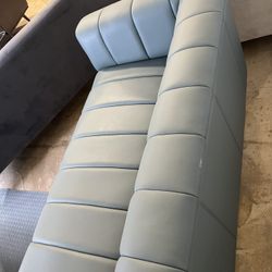 Clodine Blue Leather Sofa
