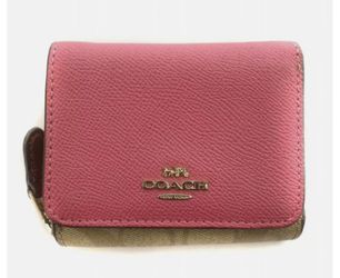 Coach Tri-fold Wallet Mini Signature Logo