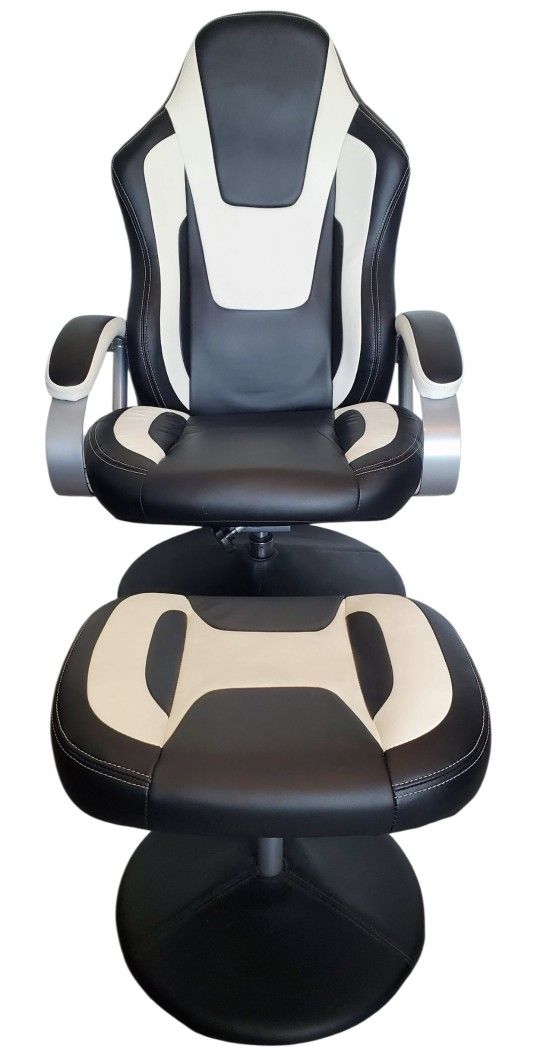 Black & White Gaming Swivel Chair