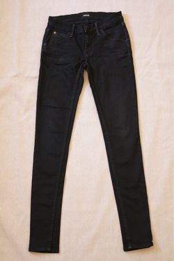 Hudson Lydia Midrise Flap SPR Skinny Jeans Womens Size 23 Black Stretch Ankle