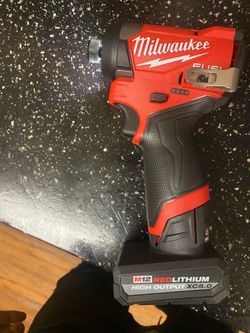Milwaukee drill and battery 5.0 high output