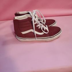 NEW BURGUNDY SK8 HI VANS KIDS SIZE 1.5