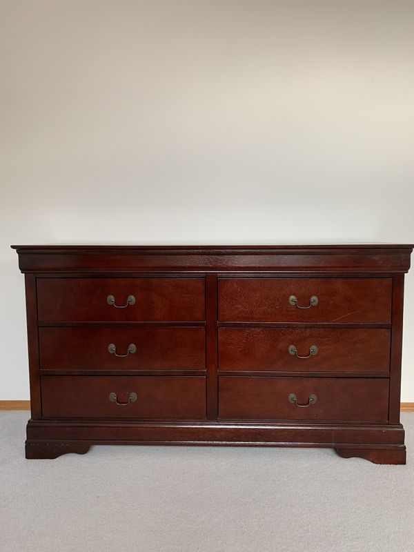 Dark Cherry Wood Ashley Furniture Six Drawer Dresser For In Dark Cherry Wood Ashley Furniture Six Drawer Dresser