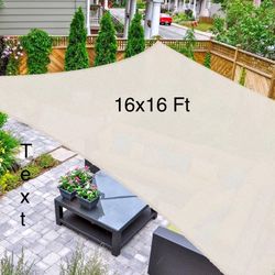 Sun Shade Sail,16’x16’ Heavy Duty UV Protection beach shade canopy wind sail,Tear and Rust Resistant patio sail shade for Yard Deck Lawn Garden