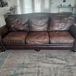 Brown Bernhardt Leather Couch