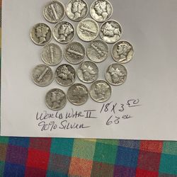 WORLD WAR II SILVER MERCURY DIMES