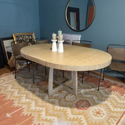 Round pedestal dining Table with leaf 