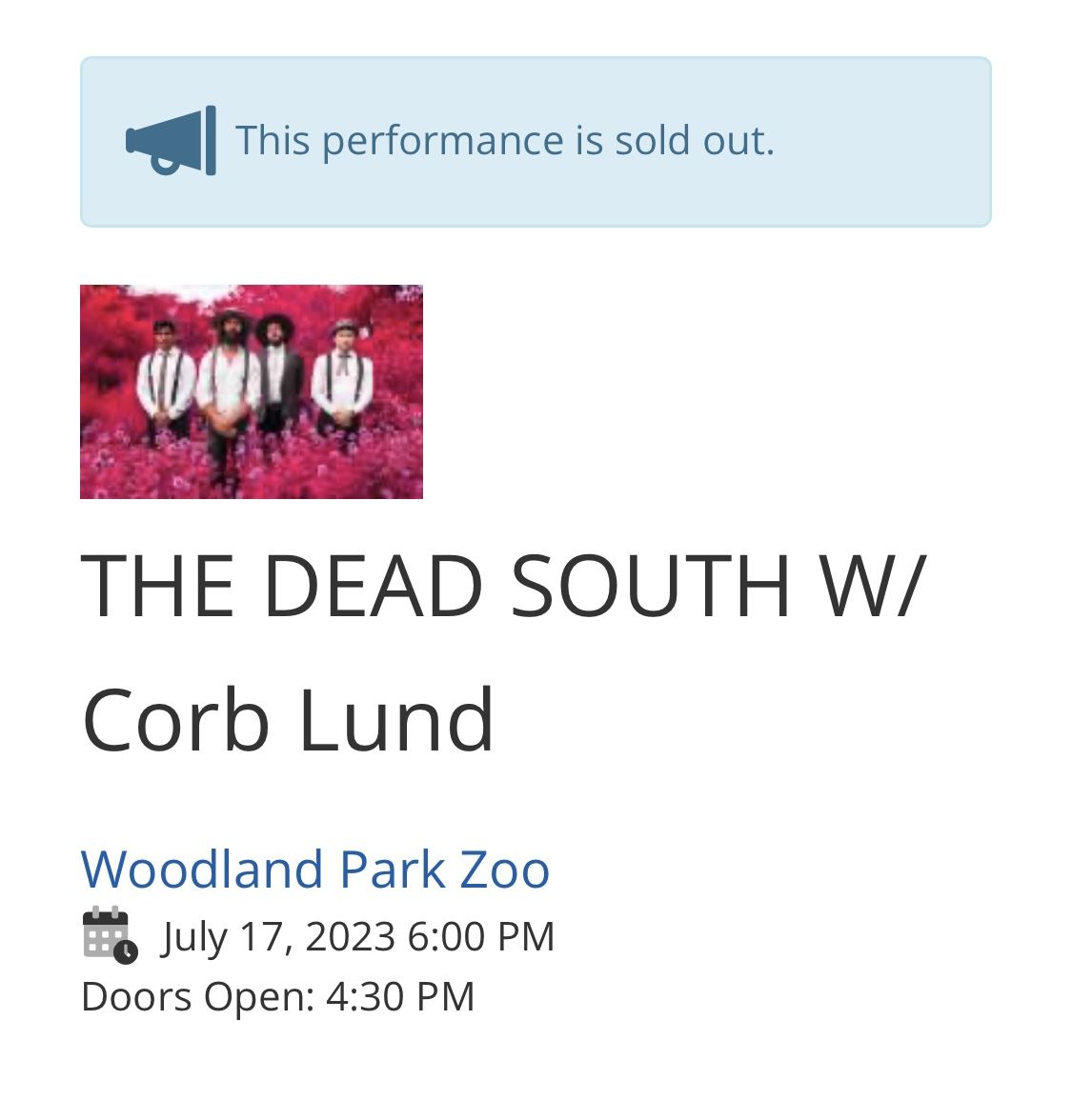 Dead South Tickets