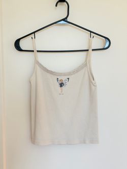 John Galt cream fairy graphic lace-trim cami, size S