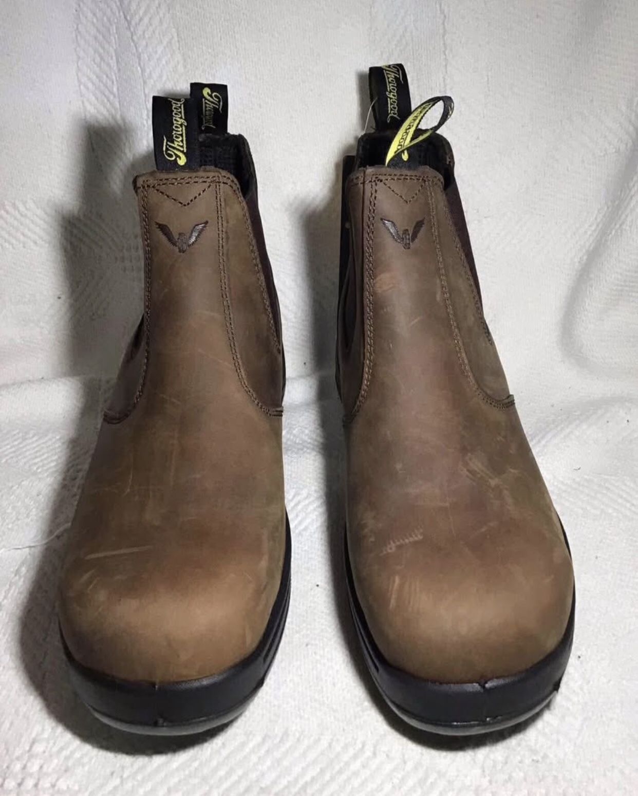 THOROGOOD MENS SIZE 8.5 COMPOSITE TOES SLIP ON WORK BOOTS ((contact info removed)) New No Box