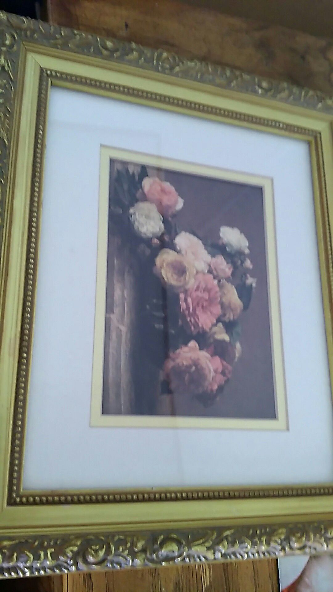 Home interior pictures gold frame with roses design