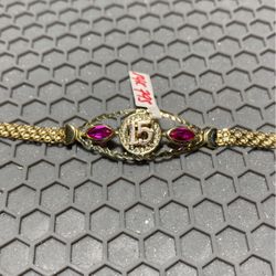 14k Quinceañera Bracelet 
