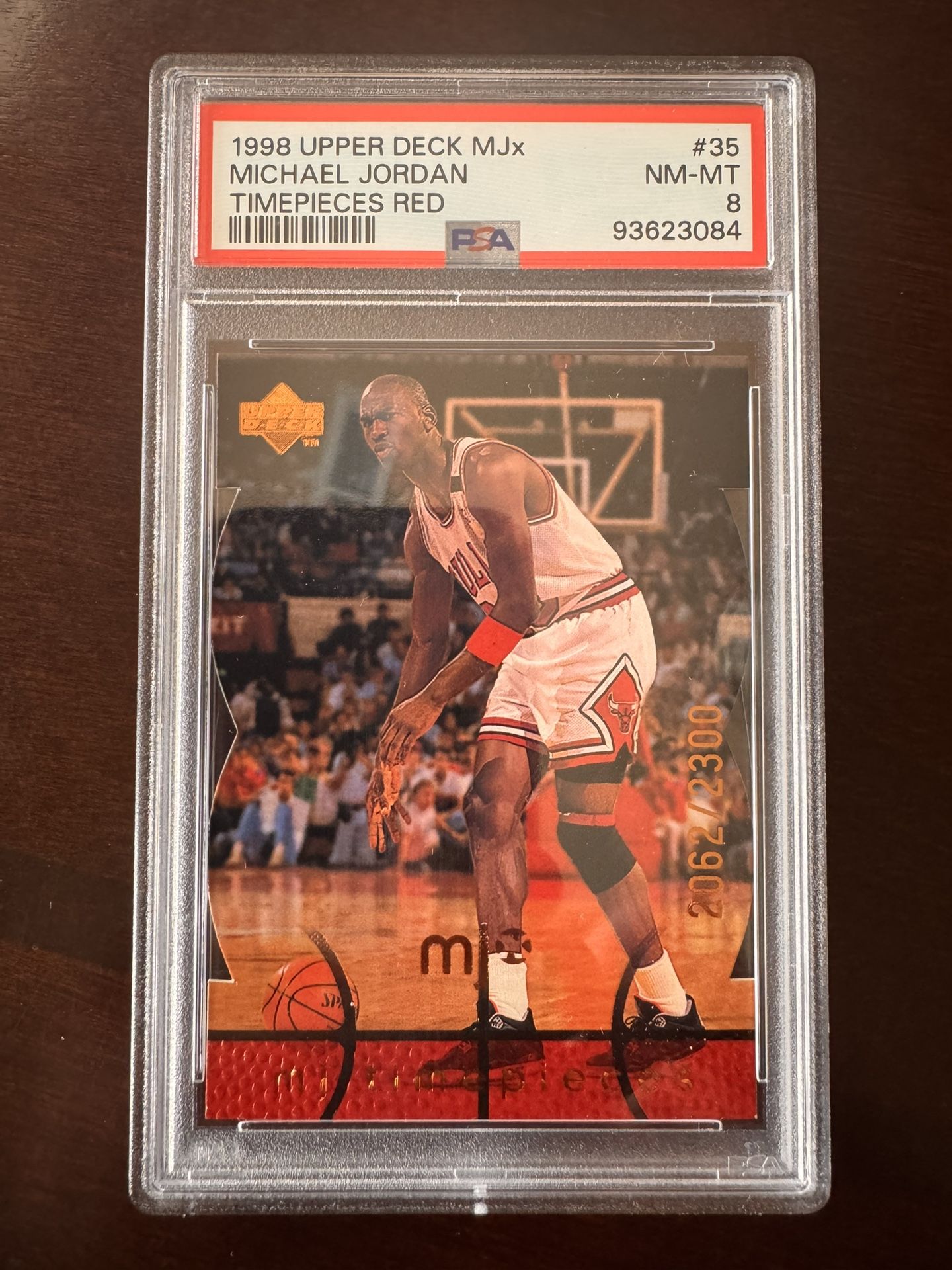 1998 Upper Deck MJx Timepieces Michael Jordan Red #35 /2300 PSA 8