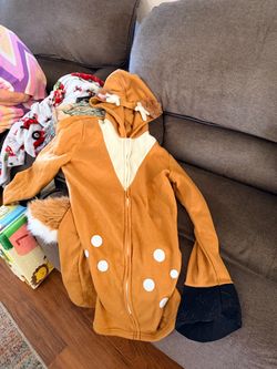 Reindeer Costume Hoodie with Antlers & Fluffy Tail