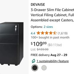 3  Drawer Blk FILING CABINET 