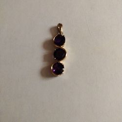 3 Tier Channel  Amethyst Stone Pendant