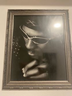 Framed Black and White Portrait Michael Jordan