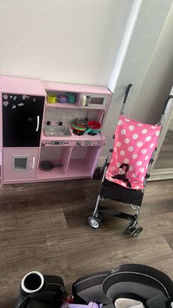 Play Kitchen And Stroller $50 