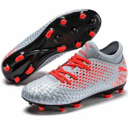 Puma Jr. Future 4.4 FG/AG J - Glacier Blue/ Red Cleats Soccer Shoes Size 5