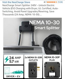 NeoCharge Smart Splitter 240V - Unlock Electric Vehicle (EV) Charging with Dryer, UL Certified, Auto-Switching