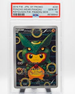 Poncho Rayquaza Pikachu psa 10 Pokemon Card