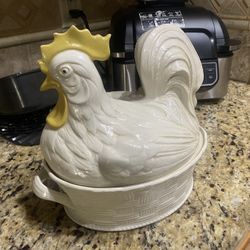 Antique Hen Serving Dish