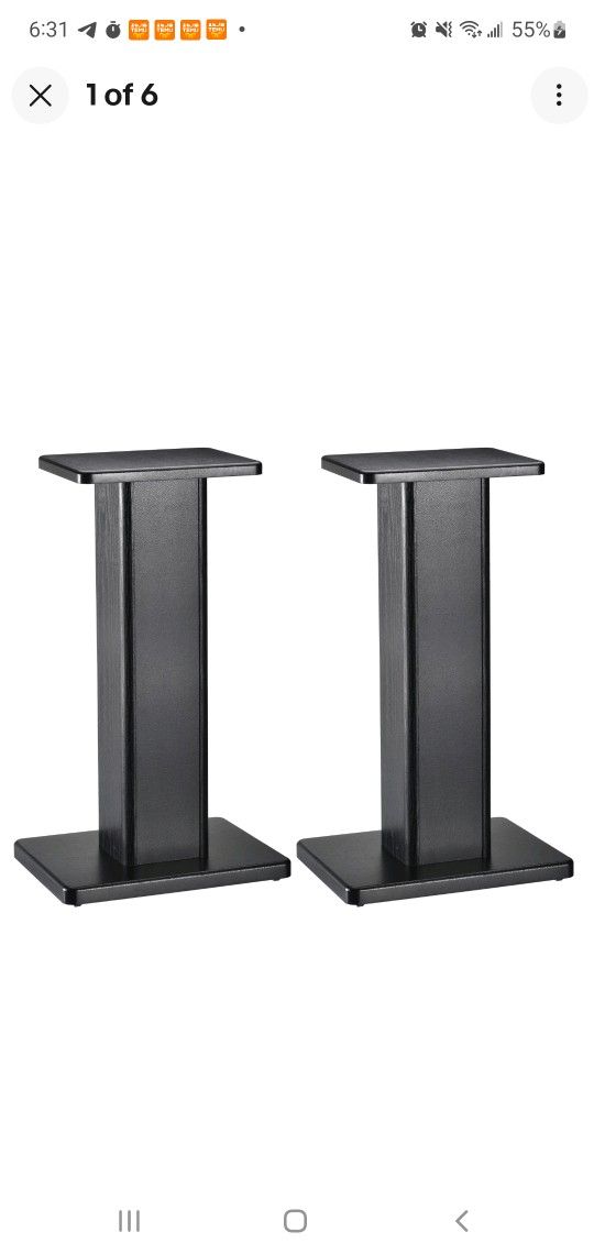 🔥 BRAND NEW Heavy-Duty Speaker Stands (Pair) – Wood-Grain, Non-Slip, Fillable for Extra Stability