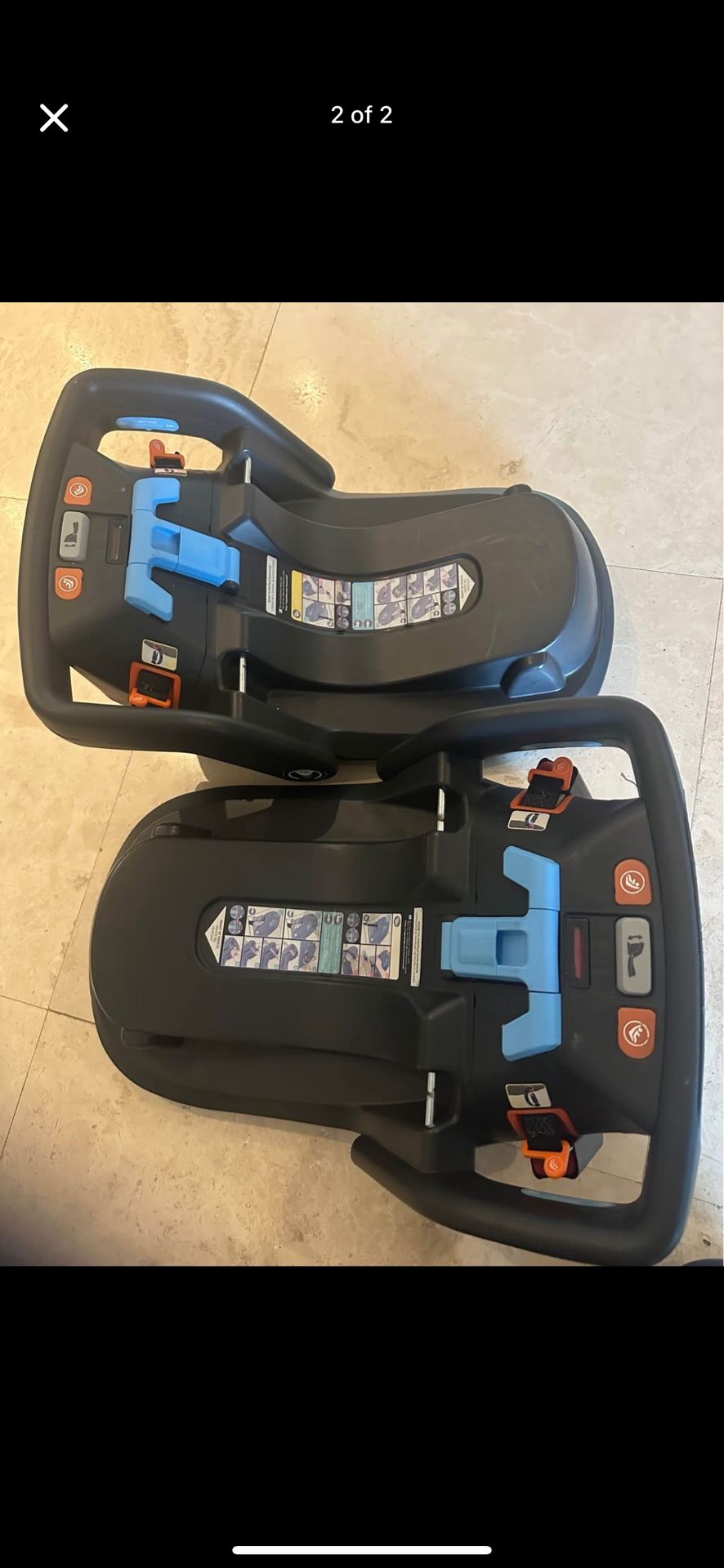 Two Uppababy Mesa Car Seat base