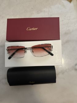Cartier Big C Diamond Cut Red Lenses 