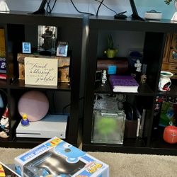 2 XL Dark Brown 4- Cube Shelves