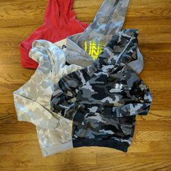 Four Boy's Under Armour Hoodie Sweatshirts, Size Small