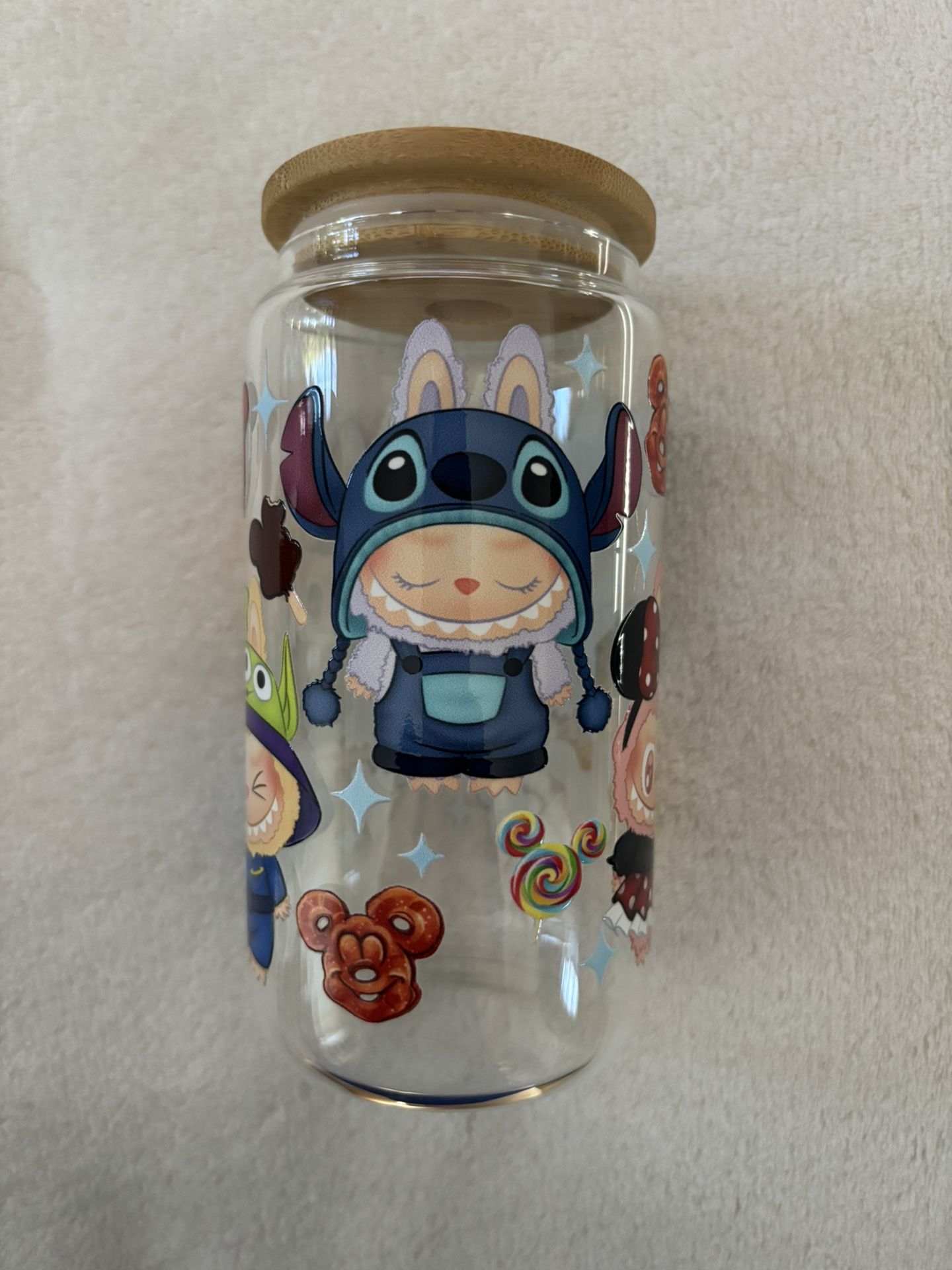 Stitch, Mickey, Aliens, Pooh Labubu Libby Cup