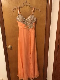 Elegant Maxi Peach Color Dress