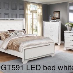 New White LED Queen 4 Pc Set K Furniture And More 5513 8th Street W Suite 10 Lehigh 