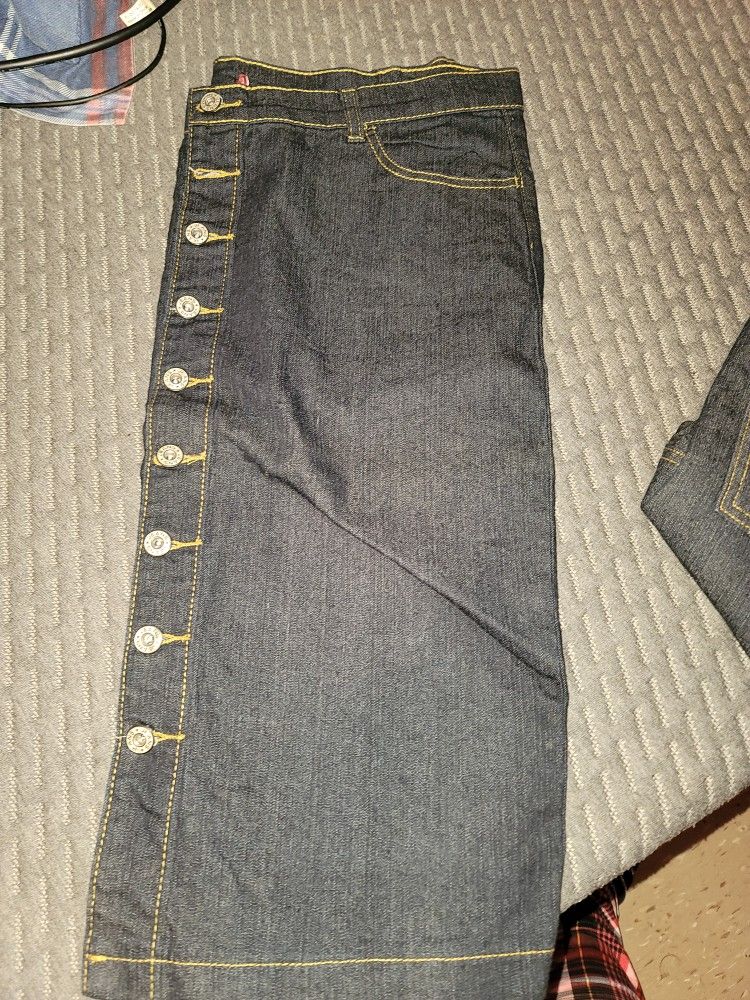 Botton Jean Skirt Dark Blue XL