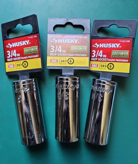 3/4 Huskey Deep Socket 3-Pack