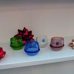 Set Of 4 Glass Votive Candle Holders (Never Used)