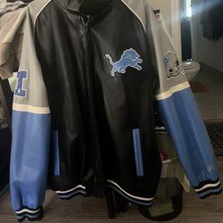 Detroit Lions Pleather Jacket 