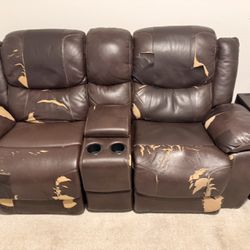 FREE Leather Reclining Loveseat